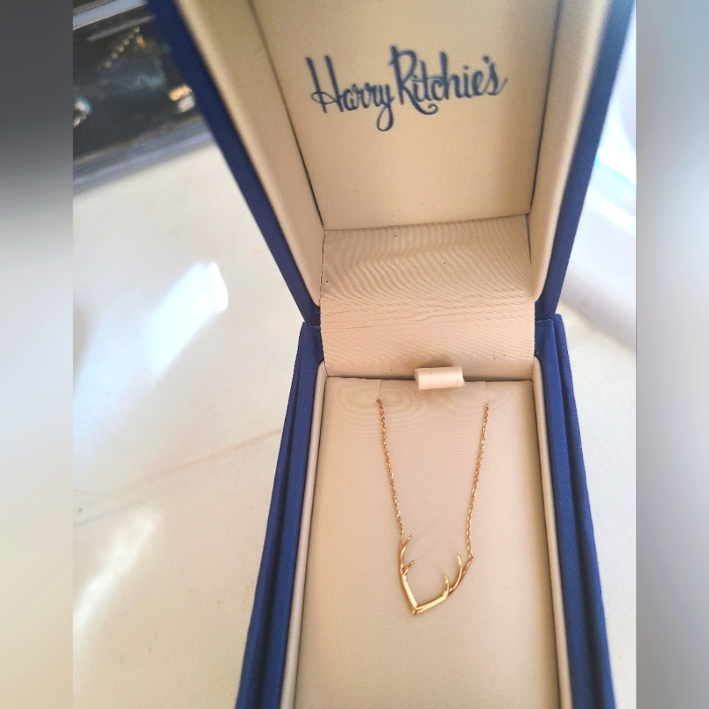 Gold Deer Antler Pendant